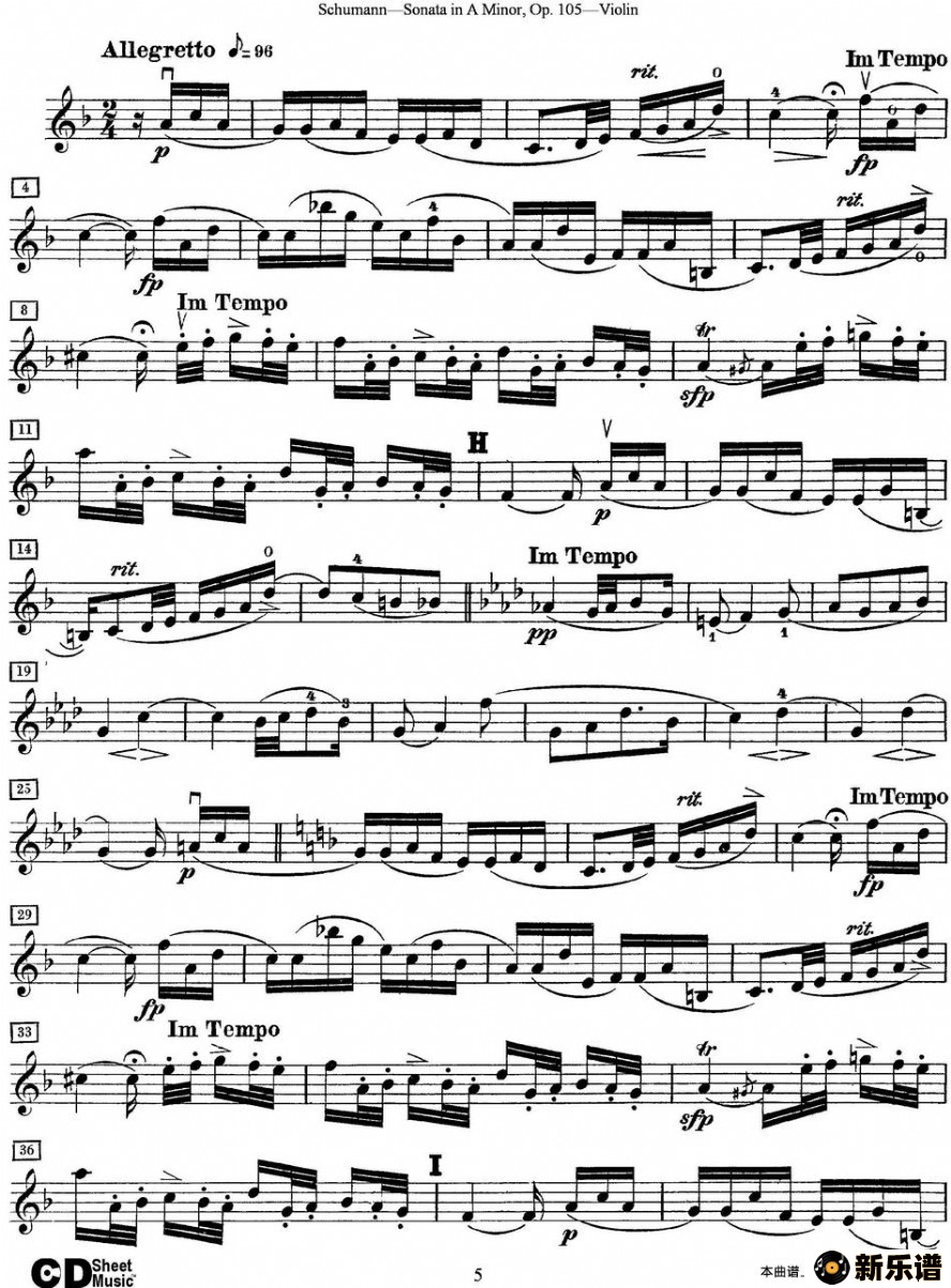 violin sonata in a minor op.105ļ׸