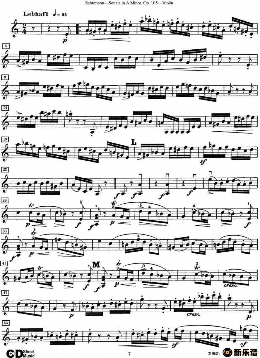 violin sonata in a minor op.105ļ׸